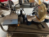 Radial arm saw scroll saw and hand crank radio and light