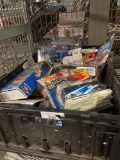 Box of hot wheels and Star Trek toys