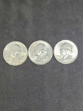 Washington silver quarter lot of 3 gem Bu Frosty white beauties 1950s date's