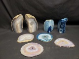 Genuine Agate Bookends Genuine stone Slices Blue stones from Brazil