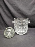 Glass Ice Bucket and Bud vase
