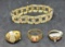 Jewelry lot 3 18ktGE rings and bracelet ring size 6 1/2 & 6