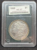 1885 Morgan silver dollar MS67