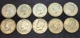 1967 Kennedy silver half dollars 40% silver 10 coins