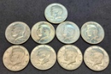 1971 Kennedy half dollar 9 coins