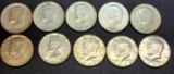Lot of 10 Kennedy silver half 1964-65-66-67-68-69