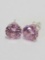 4 Ct Pink Cubic Zirconia Stud Earrings in Sterling Silver New