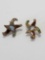 Vintage 1940s Deco Starfish Stone Earrings