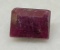 Square cut deep red Ruby 1.25ct gemstone