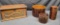 Crafted wood box, Cherry bark Bowl and Cylinder storage boxes