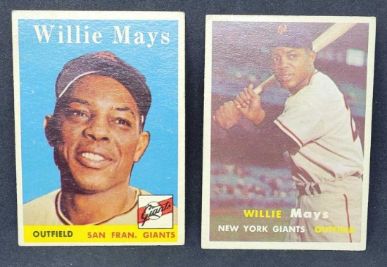 Willie Mays Baseball cards Topps 1957 & 1958 | Online Auctions | Proxibid