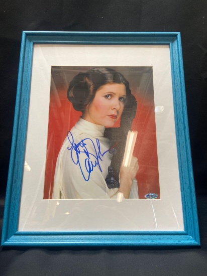 Carrie fisher signed framed art w/ CoA inperson authentics