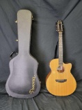 Pimentel 12 String Cutaway Custom-Made Acoustic Electric Guitar w/ Matching Hard Case