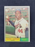 1961 topps baseball card HANK AARON