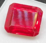 Bright Red Square cut Ruby 15.42ct gemstone