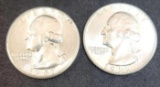 2 Gem silver 1957 Washington Quarters from original Bank roll 90% silver