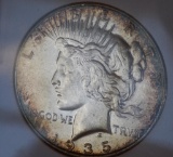 Peace silver dollar 1935 S GEM BU Target Tones MS++ Stunning Rare Silver dollar