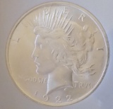 Peace silver dollar 1922 Gem BU Frosty white FRM original roll slab