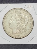 Morgan silver dollar 1921 blazing Frosty AU nice luster 90% silver