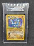 Pokemon card 1st edition holo Machamp SGC 7