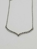 19 Natural Diamond Curved V Necklace