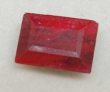 Ruby deep red princess cut 4.67ct nice colorful stone
