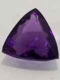 11.72 Ct Violet Trillion Cut Amethyst with Cert