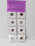 Uncirculated Roosevelt Dimes 8 Coins