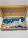 Stone Crystal Chess Set in Wood Box