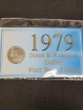 1979 Susan B Anthony Dollar first year issue in plastic case