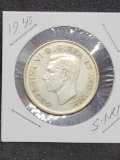 1943 canada .50 cent piece silver nice better grade slider UNC