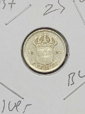1937 25 ORE silver sverige coin