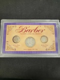 Barber coin coin collection in plastic case 1909 & 1914 dates 90% silver