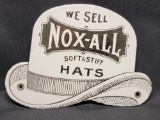 Nox All Hats Porcelain Sign 8in Wide