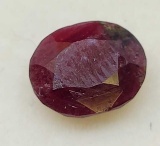 Oval cut deep red ruby 1.88ct gemstone