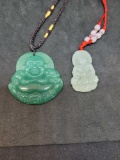 Happy Buddha Jade necklace and Lady Kwain Chrysoprase necklace