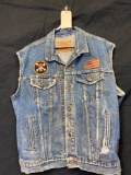 Charlie sheen beyond the law sleeveless jean jacket