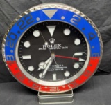 Working Rolex Dealer Display A6409 Red White & Blue Oyster Quartz Clock