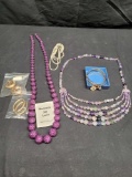 Kenneth Jay Lane Purple Necklace Beaded Earrings and more fashionable jewelry