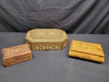 Unique Jewelry boxes. Inlays, Italian style, carved