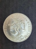 1968 Mexico 25 Peso Gem Brilliant Uncirculated Olympic Silver Coin .5208 oz ASW