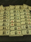 Amazing Hoard of Vintage US Currency-26 Notes Total With a STAR Note