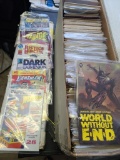 1 Long box of various comics catwoman justice league dark dominion death lord damage