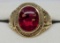 Ruby ring antique 10kt yellow gold with huge 5+ct high quality deep AAA red ruby 7.3 grams