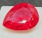 Ruby stunning huge 25.59ct pear cut deep blood red translucent beauty