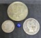 Silver coin lot 1915 barber quarter 1967 Kennedy half and 1952 Silver dime 1.43ct star Sapphire