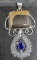 Jasper and Sapphire ethnic tribal hand made jewelry 925 silver huge piece stunning designer piece