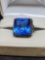 Silver 925 ring with blue stone size 9