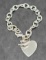 Engravable bracelet with heart and dove pendant