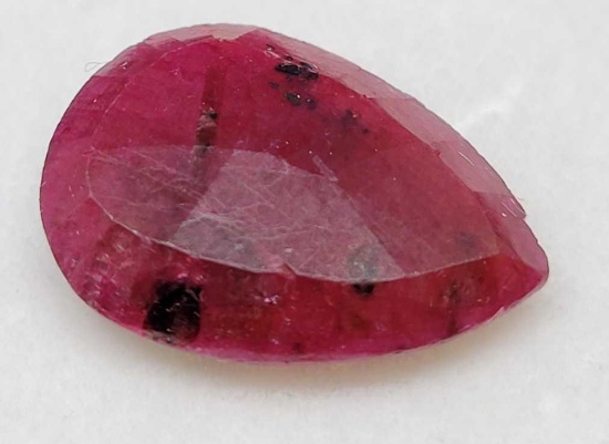 Red 8.41ct pear cut Ruby gemstone